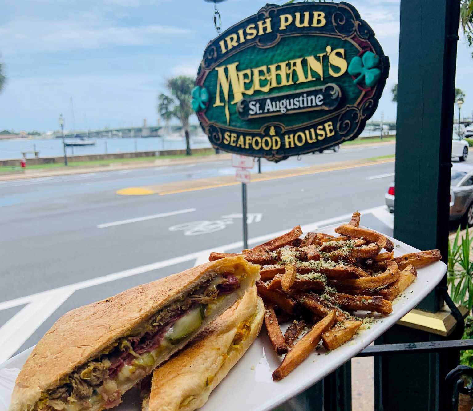 Sandwich in front of Meehan's Irish Pub 