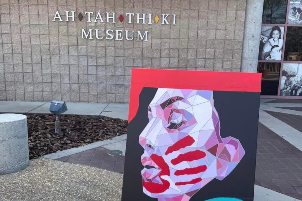 Ah-Tah-Thi-Ki Seminole Museum Exterior with hand painting