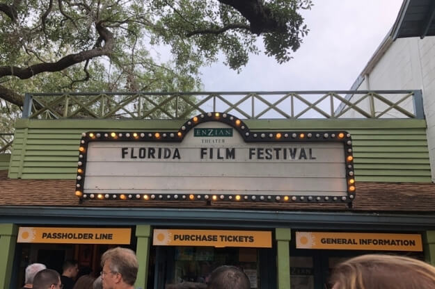 Sign that reads Enzian Theater Florida Film Festival. 