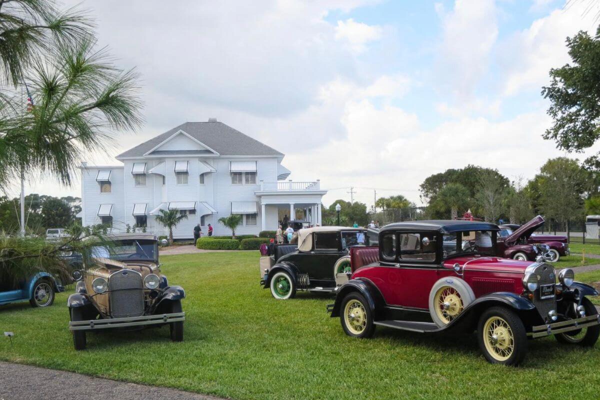 Sample McDougald House with classic cars