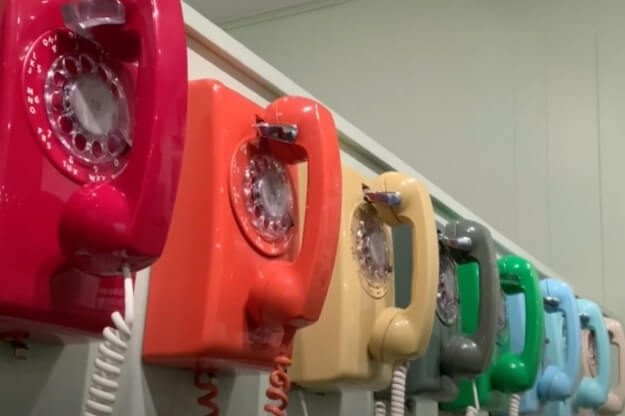 Telephones at the Maitland telephone museum. 