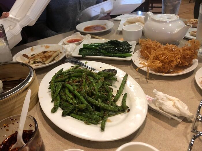 Photo of a table of Chinese food