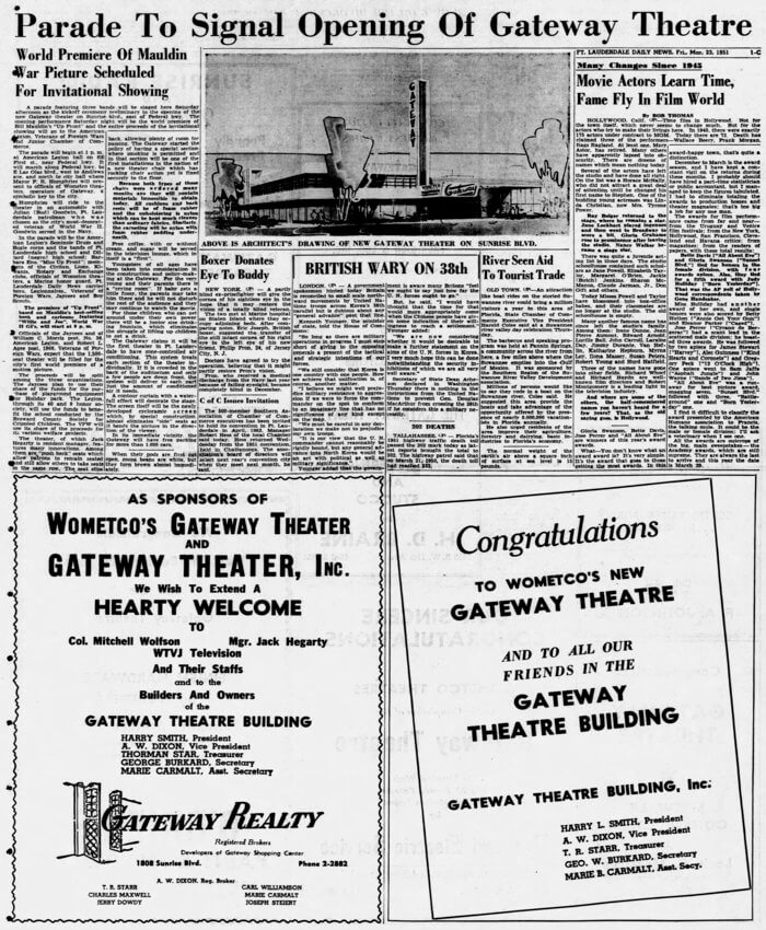 Photo of a newspaper page from 1951