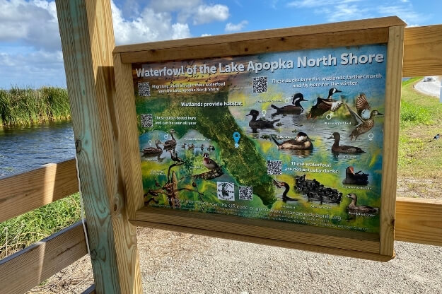 Sign at the Lake Apopka Wildlife Drive. 