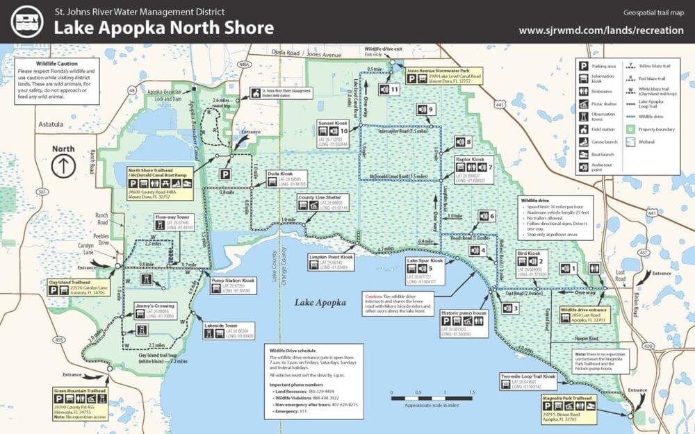 Map of the Lake Apopka Wildlife Drive