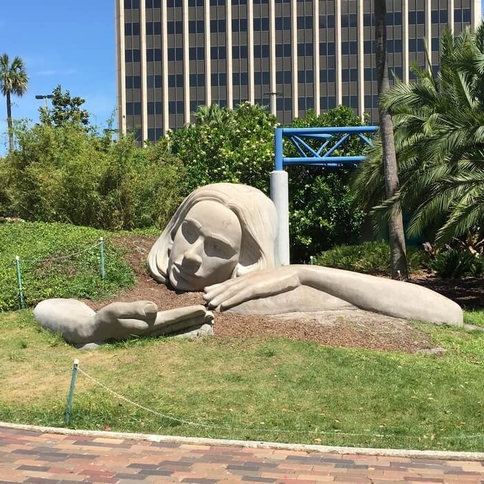 Photo of a sculpture in Lake Eola