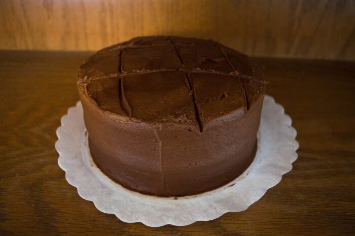 Iced chocolate cake