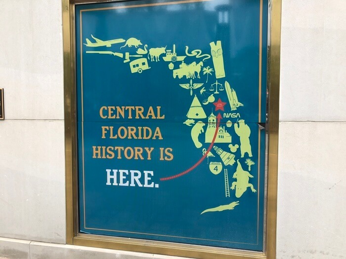Photo of a sign at the Orange County Regional History Center