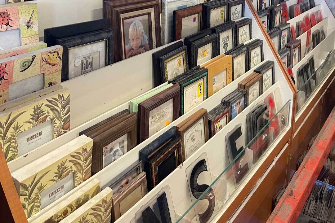 Eco Relics Frames on a shelf
