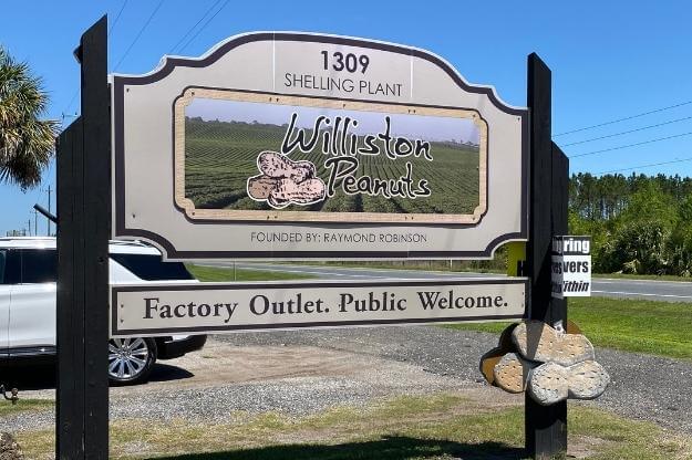 Photo of Williston Peanut Factory sign