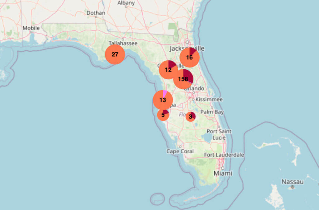 Screenshot of monkey sightings in Florida