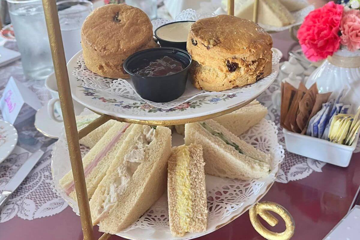 Tea sandwiches and scones at Brambles English Tea Room in Naples
