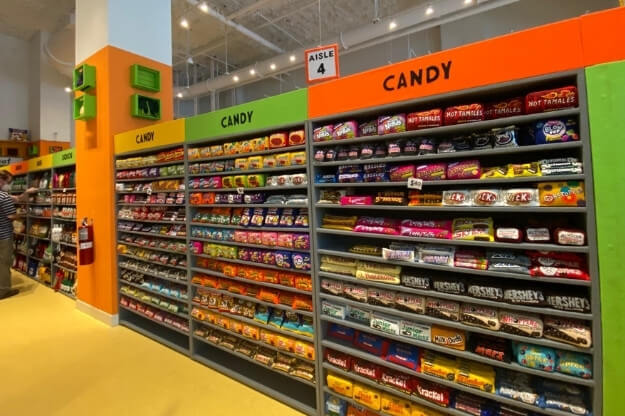 Photo of candy aisle at Tampa Fresh Foods Art Installation