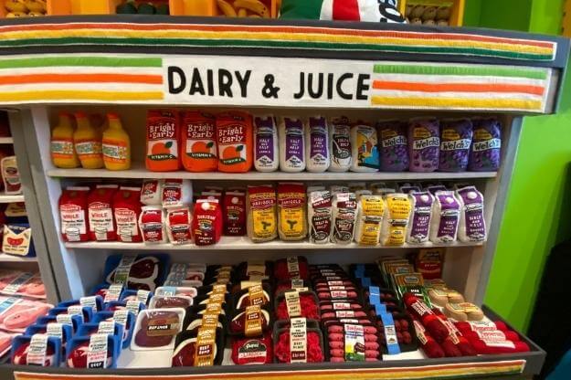 Photo of Dairy and Juice section at Tampa Fresh Foods Art Installation