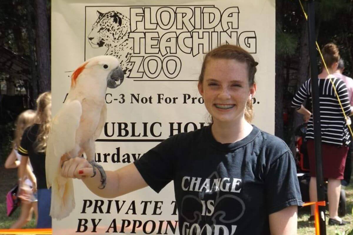 Florida International Teaching Zoo Girl with Bird