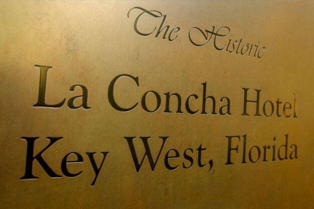 Photo of a plaque that says The Historic La Concha Hotel