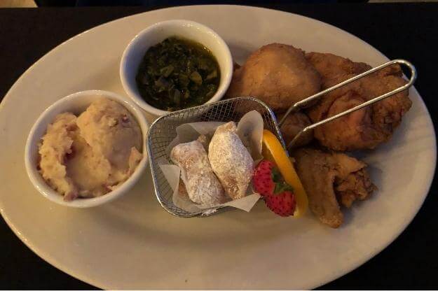 Photo of the fried chicken dinner at the Lodge at Wakulla Springs