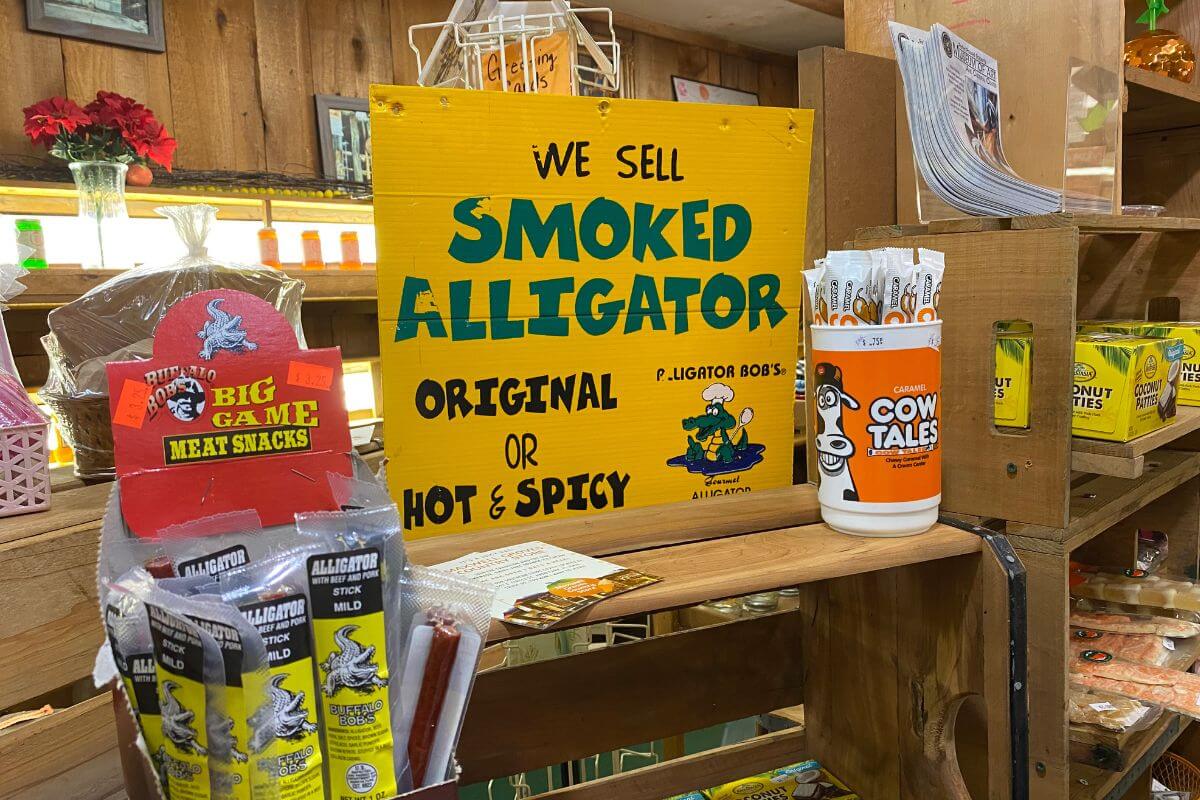 Maxwells Groves Country Store in Avon Park Florida smoked alligator