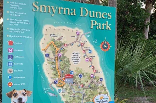 Smyrna Dunes Park sign. 