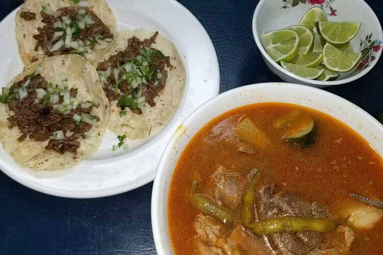 Beef Tacos n Caldo at La Michoacana Latin Market