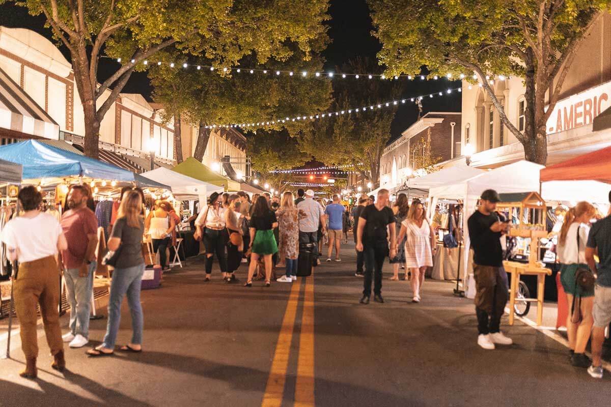 Downtown Lakeland First Friday event at night