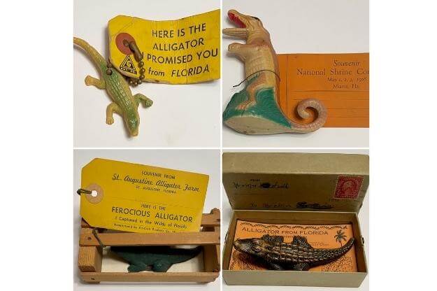 Photo of vintage Florida alligator souvenirs