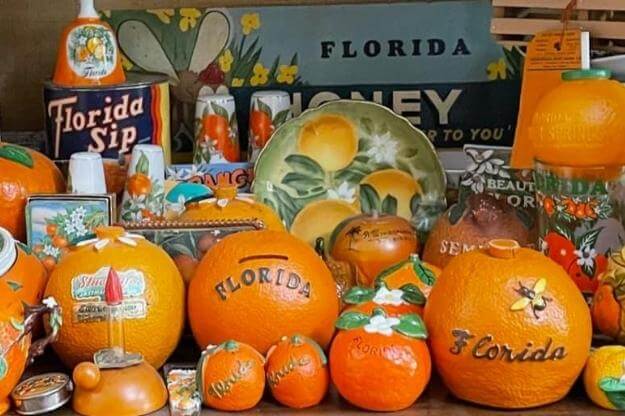 Old Florida orange themed souvenirs for Floridania Fest.