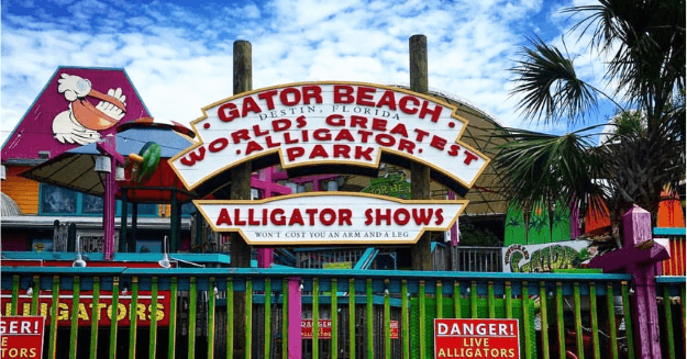 Gator Beach World's Greatest Alligator Park Sign 