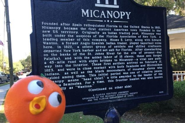 Photo of Micanopy Historic plaque sign.