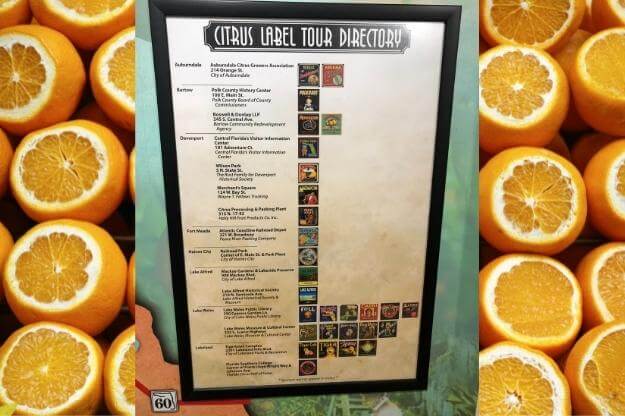 Citrus Label Tour sign spotted at The Polk County History Center 