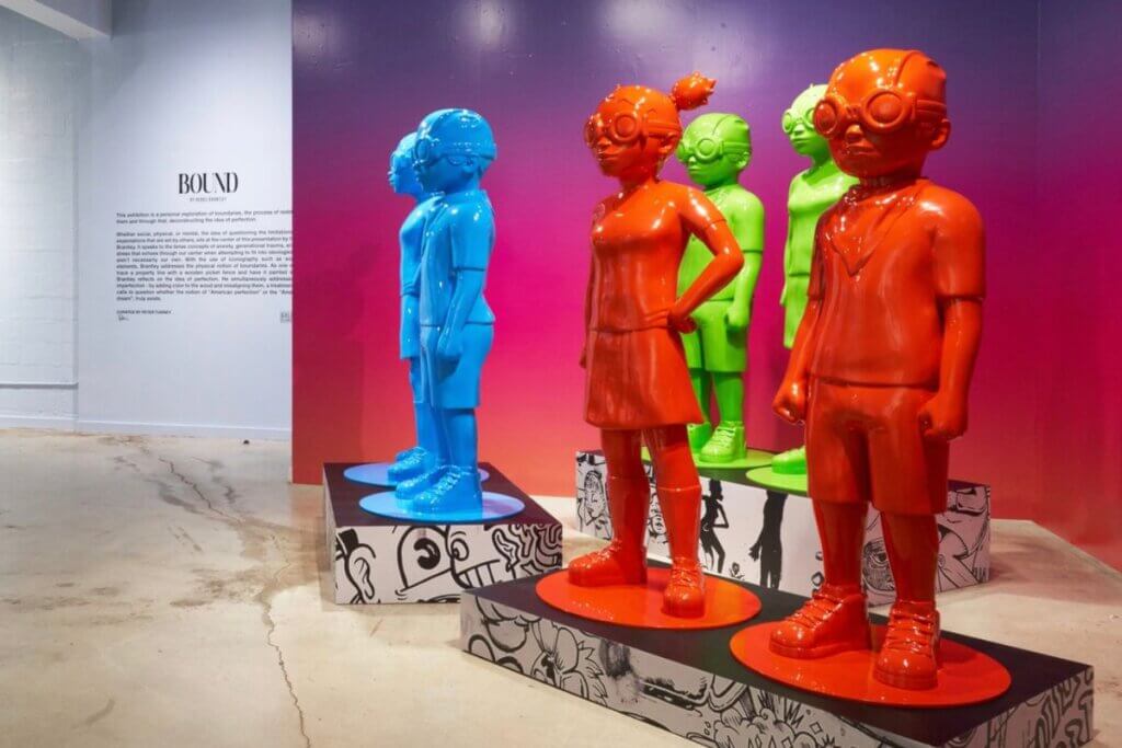 Wynwood Wall exhibit with children sculptures
