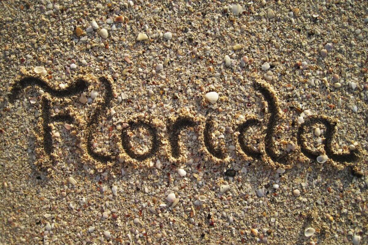Florida written in the sand at the beach