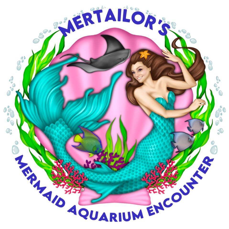 Graphic that reads Mertailor's Mermaid Aquarium Encounter. 