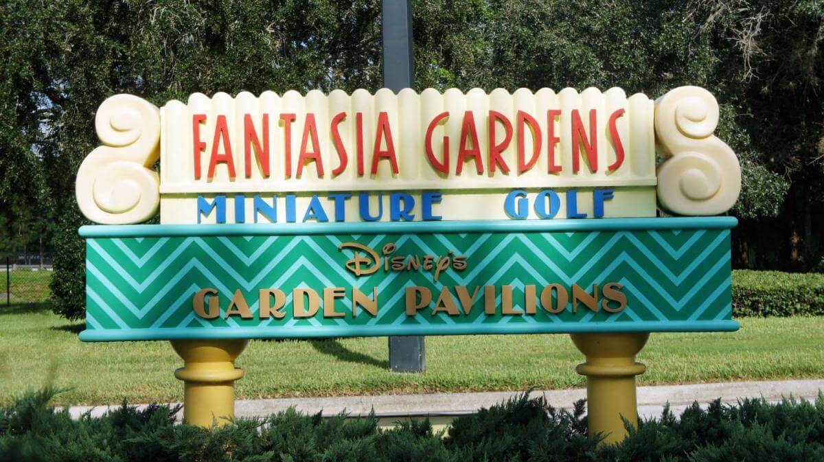 Fantasia Gardens Miniature Golf sign