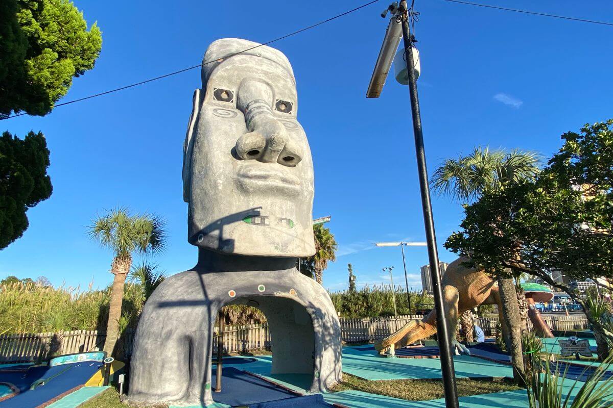 Goofy Golf Easter Island mini golf in Panama City Beach Florida