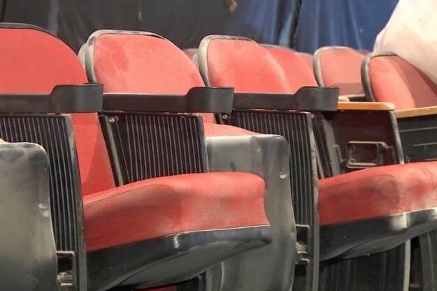 Photo of old chairs in the historic Beach Theatre