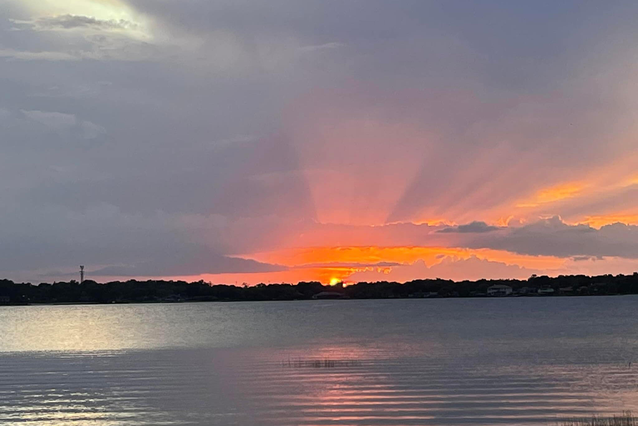Lake conway at sunset.