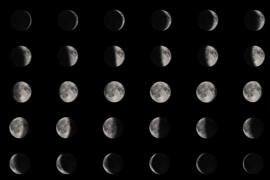 Lunar cycle and moon phases