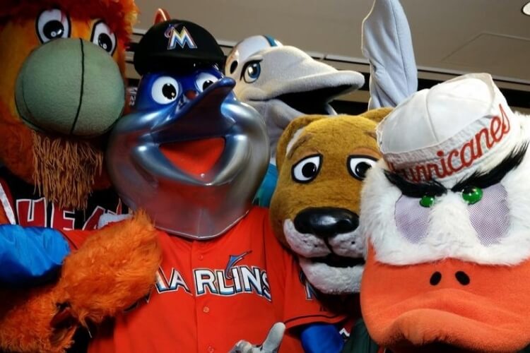 Selfie of Miami Mascots