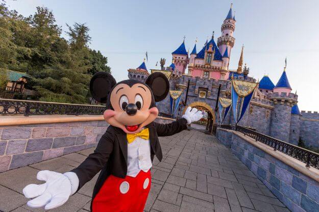Mickey in front of Cinderella's castle