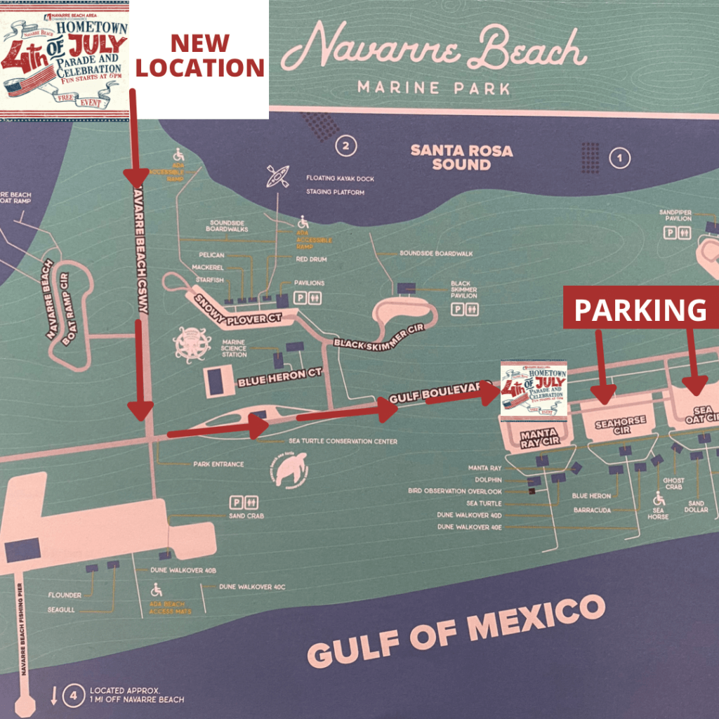 Navarre Beach Fourth Map