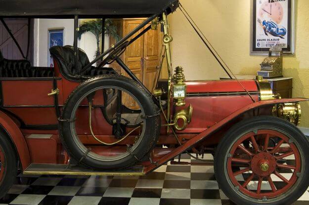 automobile on display in museum