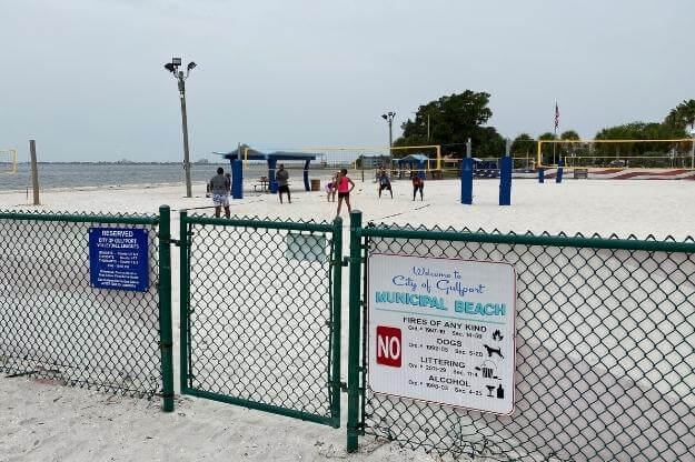 City of Gulfport Municipal Beach volleyball courts.