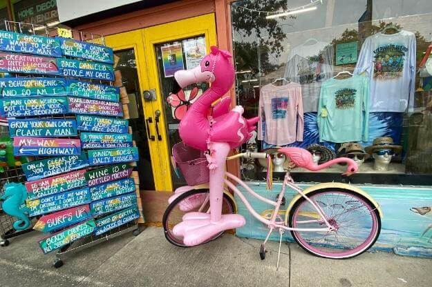 Flamingo decorated bike in Gulfport FL. 