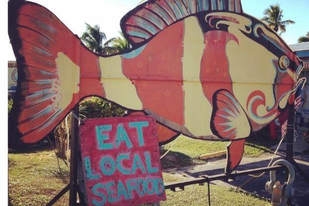 Eat Local Seafood sign in Matlacha.