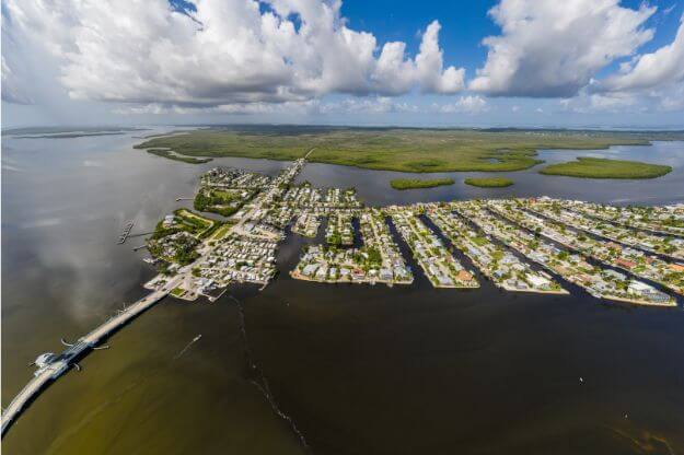 Pine Island Florida and Matlacha aerial photo.