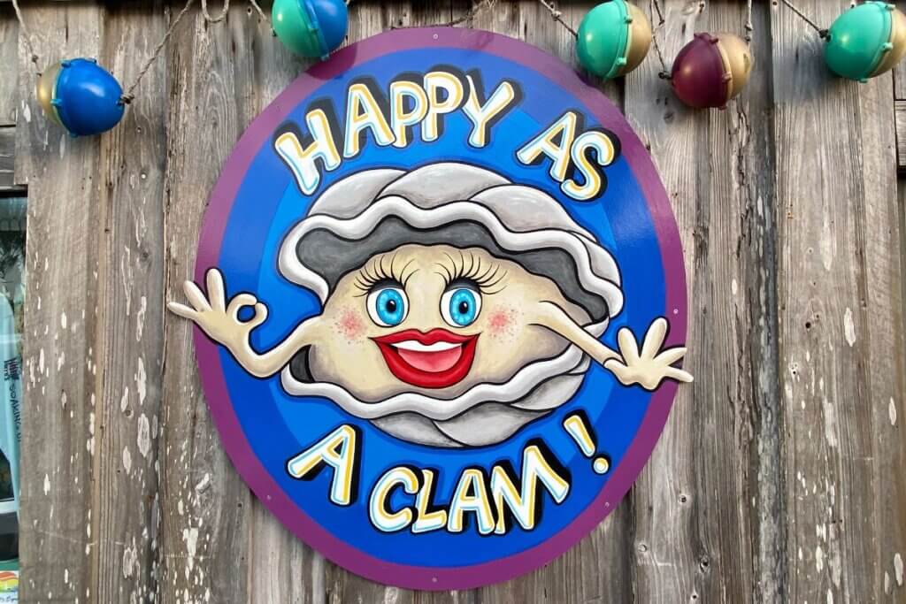 Cedar Key Happy as a Clam sign