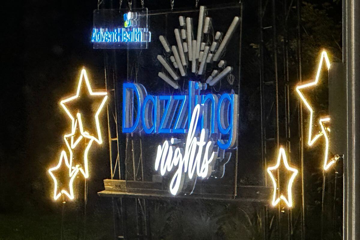 Dazzling Nights at Leu Gardens entrance.