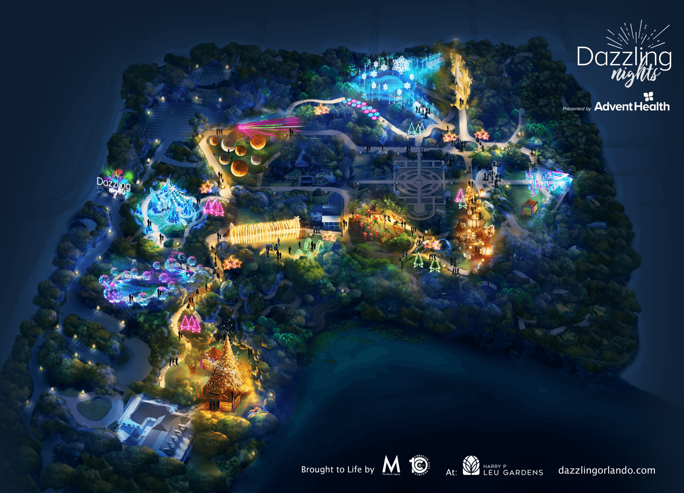 Dazzling Nights Map from above. 