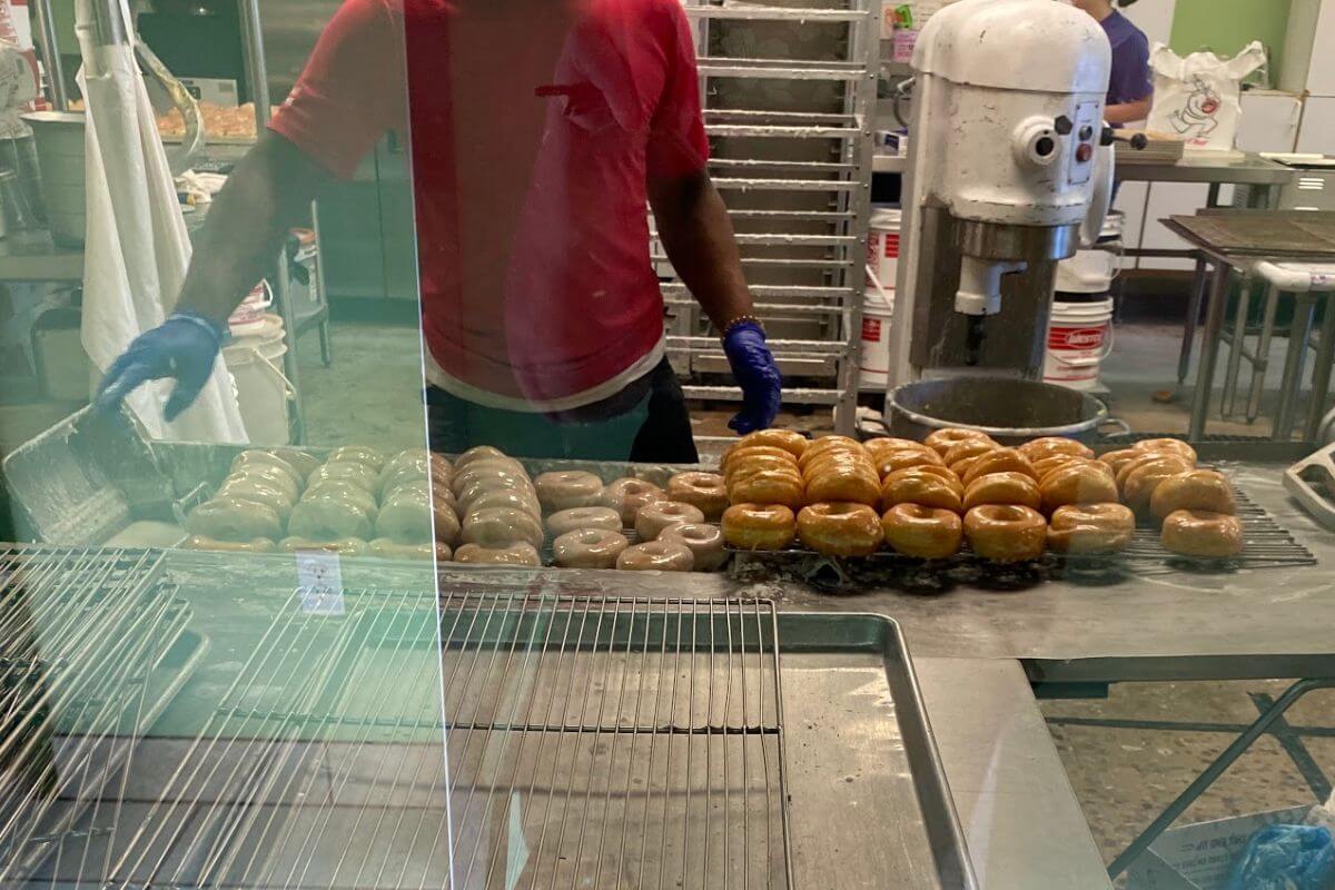Donut making at the Donut Shoppe in Jacksonville